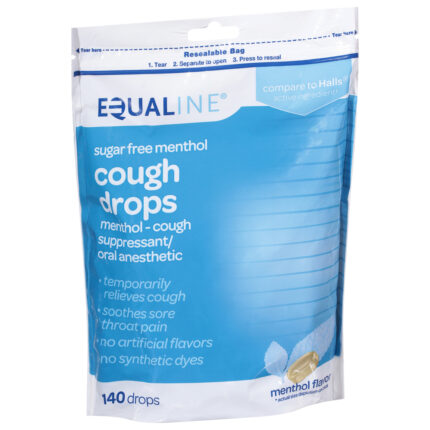 Equaline, Sugar Free Menthol Cough Drops, Case Of 1, 140 Ct
