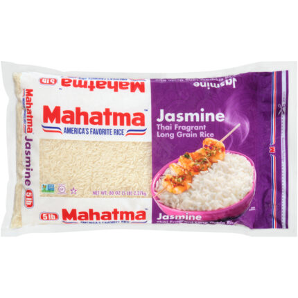 Mahatma, Jasmine Thai Fragrant Long Grain Rice Bag, Case Of 8, 5 Lb