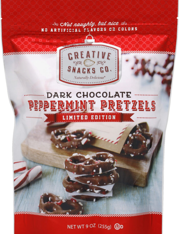 Creative Snacks Co., Dark Chocolate Peppermint Pretzels, Case Of 6, 9 Oz - Image 1