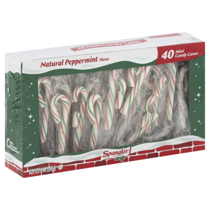 Spangler Candy, Natural Peppermint Flavor 40 Mini Candy Canes, Case Of 24, 6 Oz