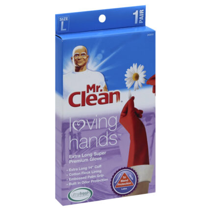 Mr. Clean, Loving Hands Gloves Extra Long Super Premium Large, Case Of 6, 1 Ct