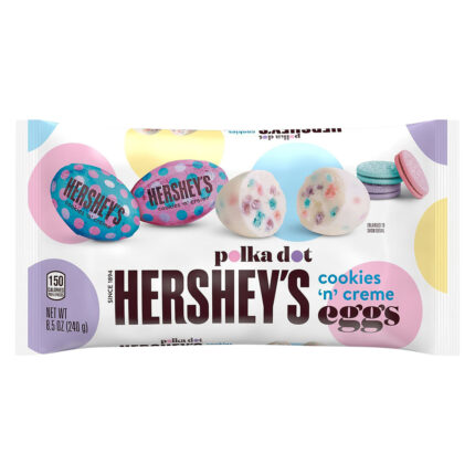 Hershey'S, Cookies 'N' Creme Polka Dot Eggs Candy Easter Bag, Case Of 16, 8.5 Oz