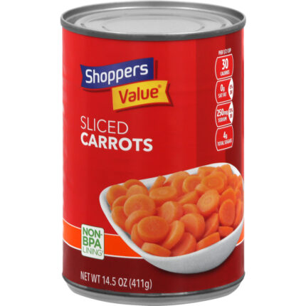 Shoppers Value, Sliced Carrots, Case Of 24, 14.5 Oz