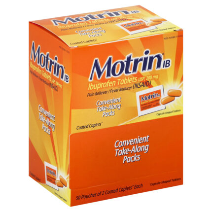 Motrin, Ibuprofen Tablets Take Along Pack, Case Of 50, 2 Ct