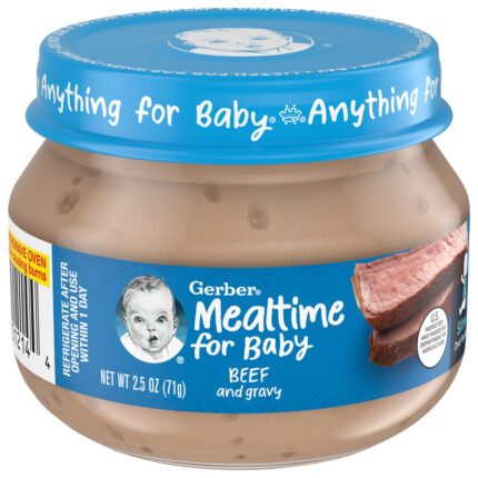Gerber Baby Food, Baby Food Beef And Gravy, Case Of 10, 2.5 Oz