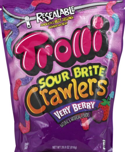 Trolli, Gummi Candy Sour Brite Crawlers Very Berry, Case Of 6, 28.8 Oz