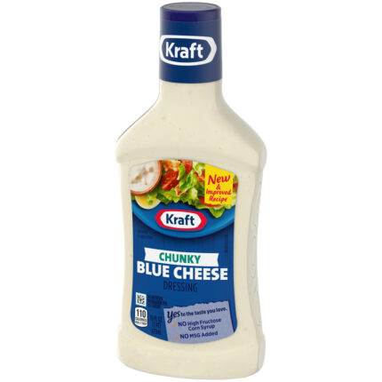 Kraft, Chunky Blue Cheese Dressing Bottle, Case Of 6, 16 Fl Oz