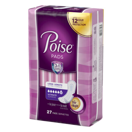 Poise, Long Length Ultimate Pads 27 Pads, Case Of 4, 27 Ct