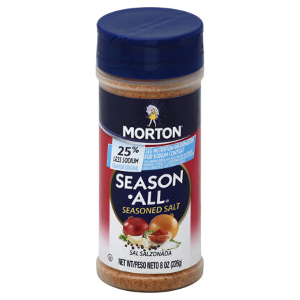 Morton, 25% Less Sodium Seasoned Salt, Case Of 12, 8 Oz