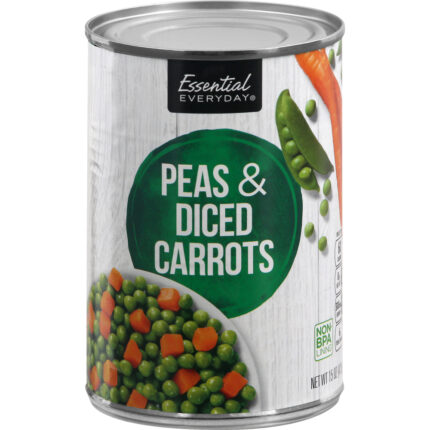 Essential Everyday, Peas And Diced Carrots, Case Of 12, 15 Oz