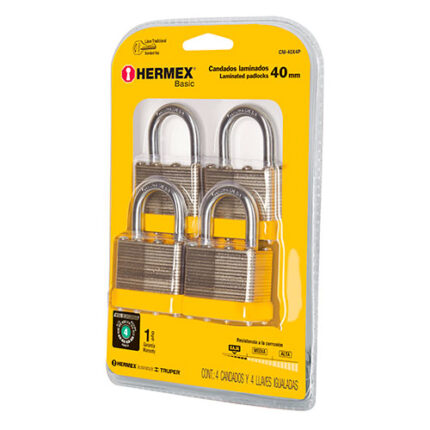 1.57" Steel Padlock Set 4 Pcs