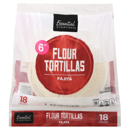 Essential Everyday, Tortillas Fajita Flour 6 Inch 18Ct, Case Of 12, 17.8 Oz