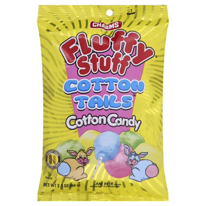 Charms, Fluffy Stuff Cotton Tails Cotton Candy, Case Of 24, 2.1 Oz - Image 1