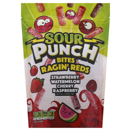 Sour Punch, Candy Bites Ragin' Reds, Case Of 12, 9 Oz
