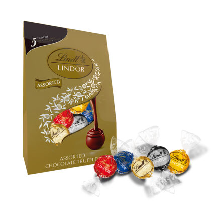 Lindt, Lindor Assorted Platinum Truffles Bag Milk Dark White Caramel And Sea Salt, Case Of 6, 15.2 Oz