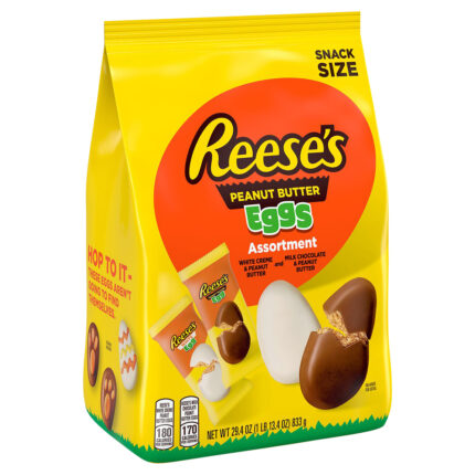 Reese'S, Assorted Milk Chocolate White Creme Peanut Butter Snack Size Eggs Candy Easter Variety Bag, Case Of 6, 29.4 Oz