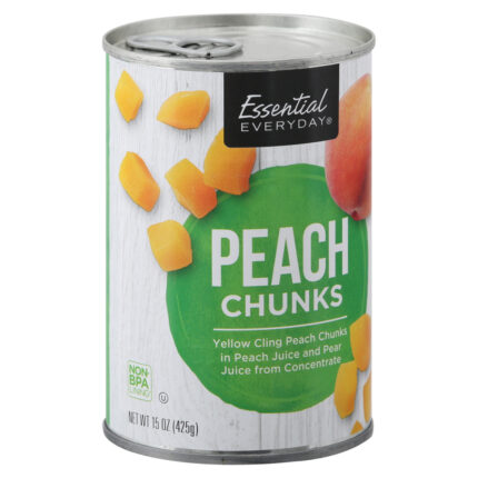 Essential Everyday, Chunks Peach, Case Of 24, 15 Oz