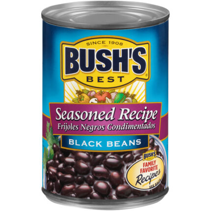 Bush'S, Seasoned Recipe Black Beans Can, Case Of 12, 15 Oz