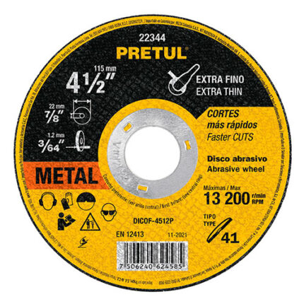 4-1/2"X1.2Mm, T1, Cutting Wheel, Pretul
