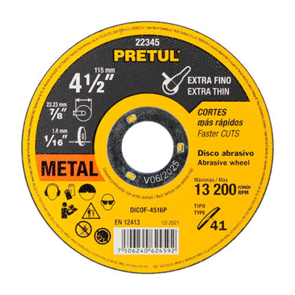 4-1/2",1.6Mm Type 41 Metal Cutting Wheel