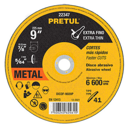*** 9"X1.00 Mm, T1, Cutting Wheel, Pretul                         Special Order Item (Extended Lead Time 35-50 Days)