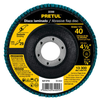 D-4-1/2" X 7/8", 40 Grit Flap Disc