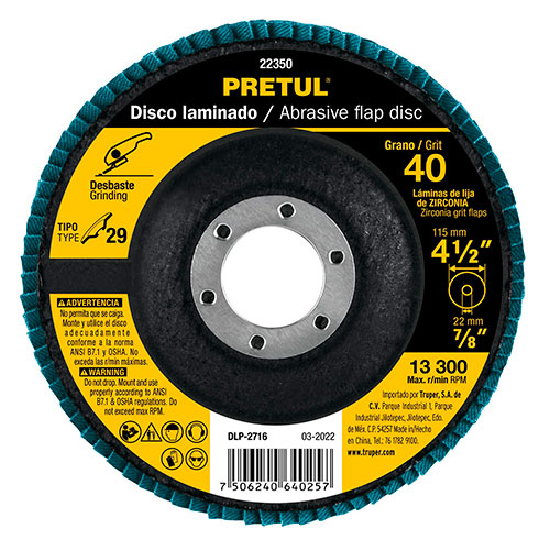 22350.jpg D-4-1/2" X 7/8", 40 Grit Flap Disc - Image 1