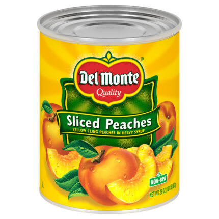 Del Monte, Sliced Peaches Yellow Cling Peaches In Heavy Syrup, Case Of 6, 29 Oz