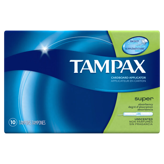 Tampax, Cardboard Applicator Tampons Super Unscented 10 Per Box, Case Of 12, 10 Ct - Image 1