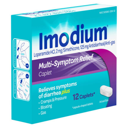Imodium, Multi-Symptom Relief Anti-Diarrheal Medicine Caplets, Case Of 6, 12 Ct