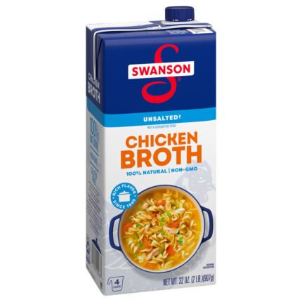 Swanson, Unsalted Chicken Broth, Case Of 12, 32 Oz