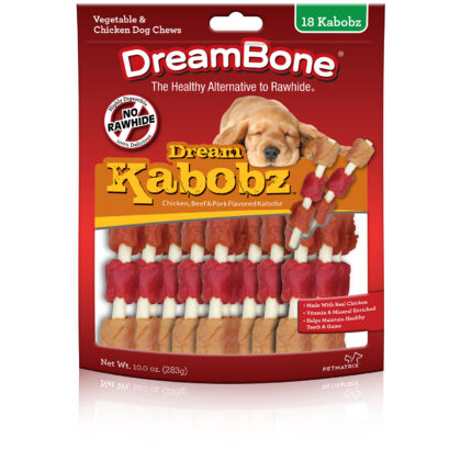 Dreambone, Kabobz ,Rawhide Free, Dog Chews Triple Meat, Case Of 3, 18 Ct