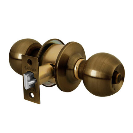 Knobset Lock Bal Antique Brass Privacy