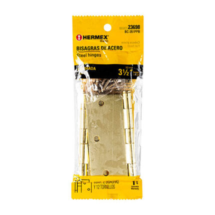 *** 3.1/2" Brass Hinge. Blister Hermex Basic                         Special Order Item (Extended Lead Time 35-50 Days)