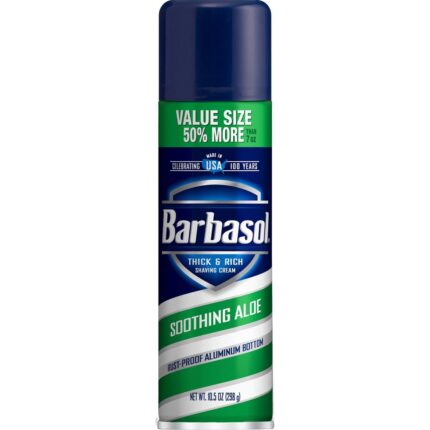Barbasol, Thick And Rich Shaving Cream Soothing Aloe, Case Of 6, 10.5 Oz