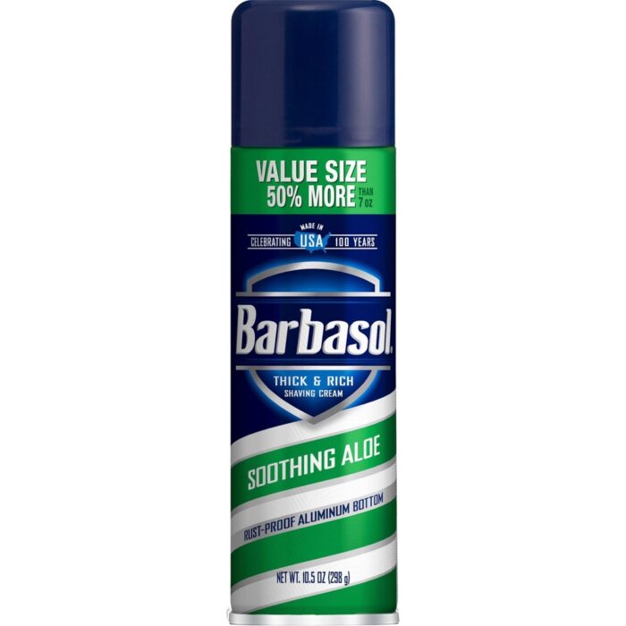 Barbasol, Thick And Rich Shaving Cream Soothing Aloe, Case Of 6, 10.5 Oz - Image 1