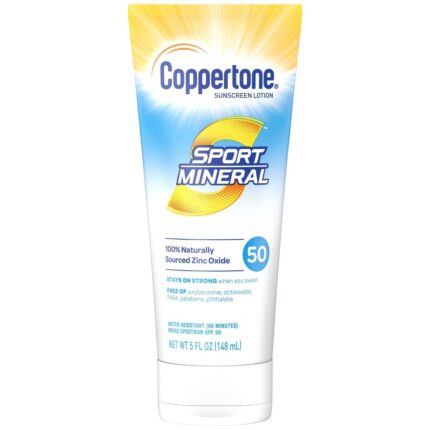 Coppertone, Sport Mineral Sunscreen Lotion Spf 50, Case Of 3, 5 Oz