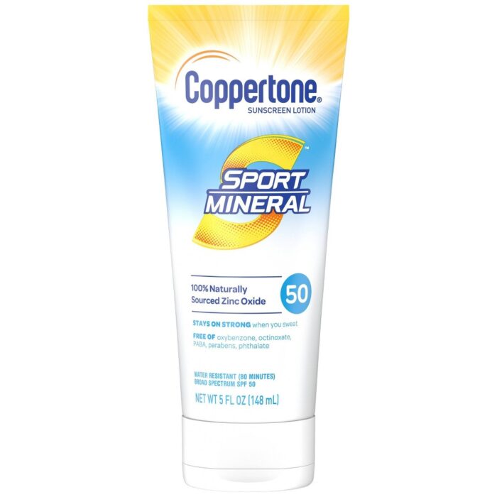 Coppertone, Sport Mineral Sunscreen Lotion Spf 50, Case Of 3, 5 Oz - Image 1