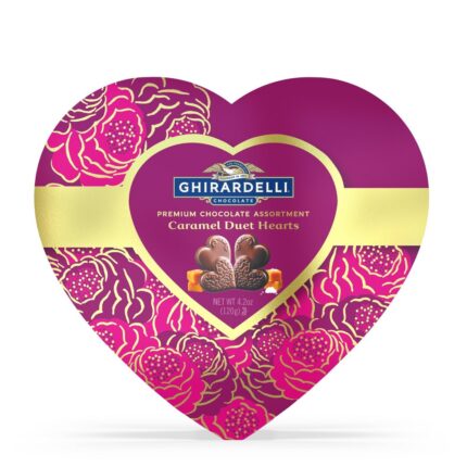 Ghirardelli, Chocolates Premium Caramel Duet Hearts Assortment Heart, Case Of 12, 4.2 Oz