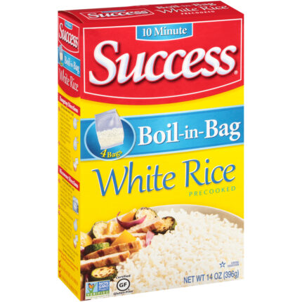 Success, White Rice Precooked Boil-In-Bag 4 X 3.5 Oz, Case Of 12, 14 Oz
