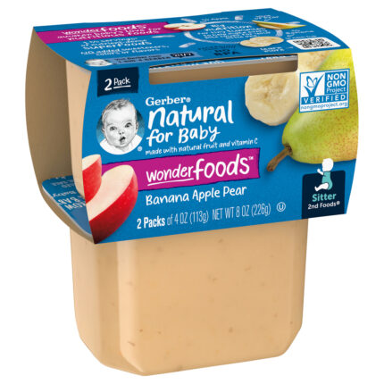 Gerber, Natural For Baby 2Nd Foods Wonderfoods Banana Apple Pear Baby Food Tubs, Case Of 8, 8 Oz