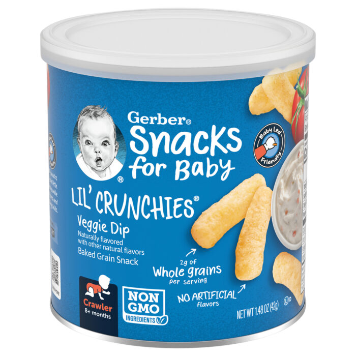 Gerber, Lil' Crunchies Veggie Dip Baked Grain Baby Snacks, Case Of 6, 1.48 Oz - Image 1