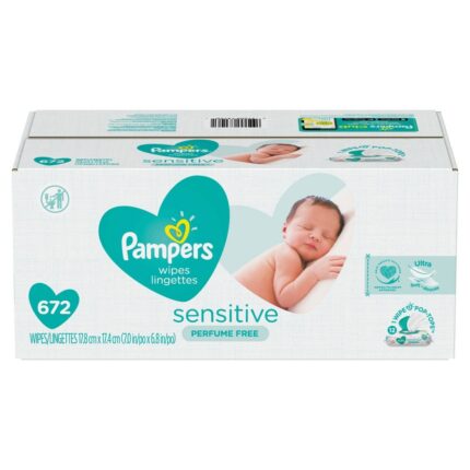 Pampers, Baby Wipes Sensitive Perfume Free Pop Top, 1 Each, 672 Ct