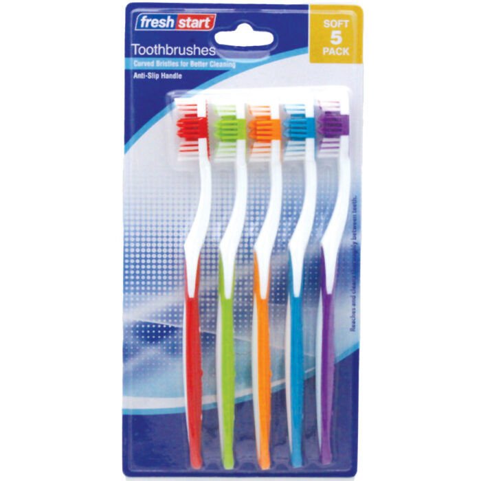 Fresh Start Toothbrush 5 Pk Soft Assorted Colors - Image 1