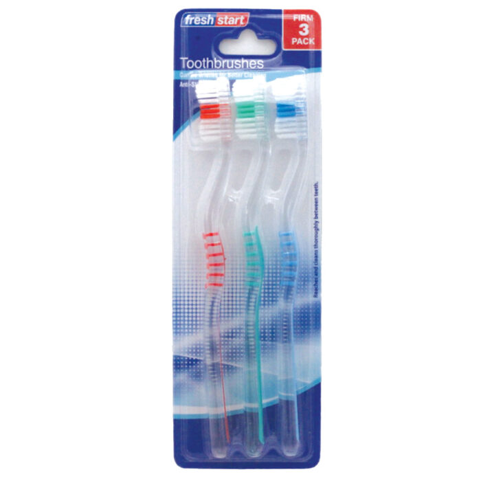 Fresh Start Toothbrush 3 Pk Firm Assorted Translucent Colors - Image 1