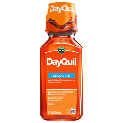 Vicks, Dayquil Cold And Flu Medicine Provides Powerful Relief For Cough Sore Throat Fever And Congestion., 1 Each, 8 Fl Oz
