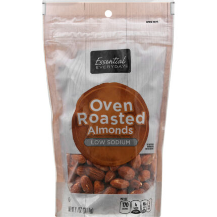 Essential Everyday, Oven Roasted Almonds Low Sodium, Case Of 12, 11 Oz