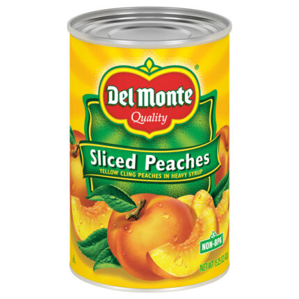 Del Monte, Sliced Yellow Cling Peaches In Heavy Syrup Can, Case Of 12, 15.25 Oz