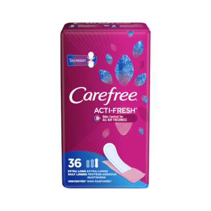 Carefree, Extra Long, Pantiliners, Unscented Extra Long, Case Of 8, 36 Ct