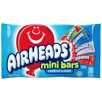 Airheads, Flavored Mini Bars Assorted Fruit, Case Of 12, 12 Oz